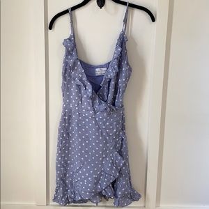 Seven Wonders Blue Polka Dot Wrap Dress